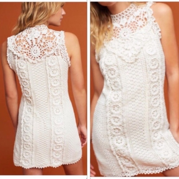 Anthropologie Crochet Dress- White - Picture 4 of 10